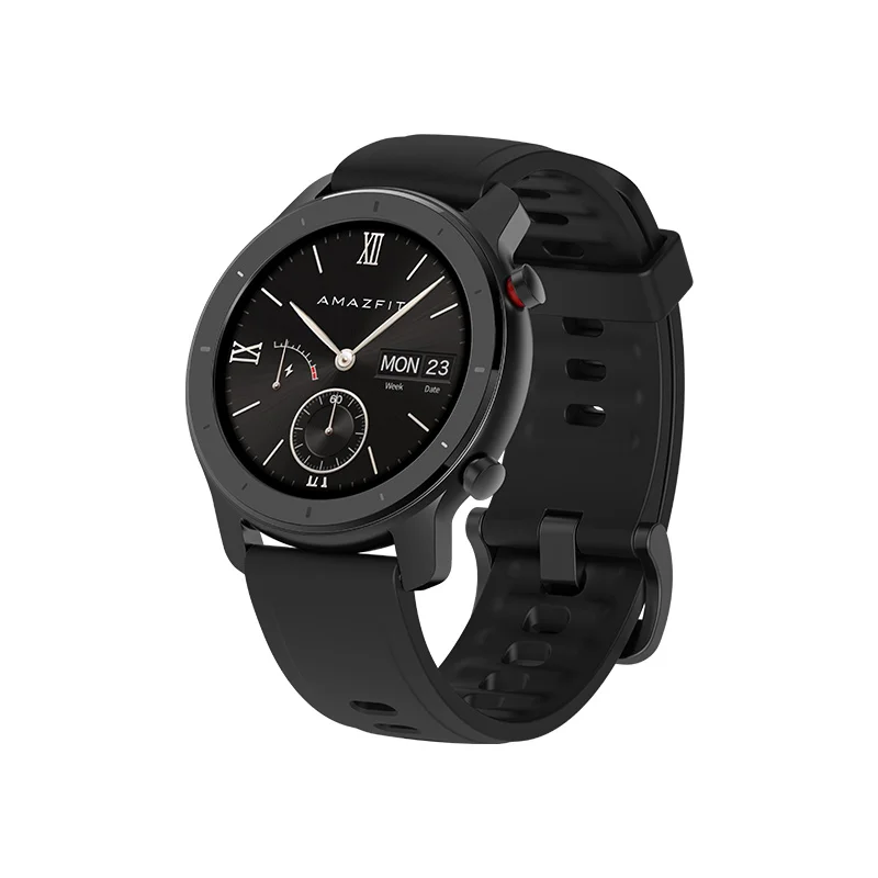 Глобальная версия Amazfit GTR 42 мм Смарт-часы AMOLED дисплей 5ATM женские и мужские умные часы gps и ГЛОНАСС BT5.0 для Xiaomi Phone IOS - Цвет: 42mm black