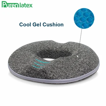 

PurenLatex Summer Ice Cooling Gel Cushions Memory Foam Chair Cushion Seat Coccyx Comfort Hemorrhoids Treat Post Surgery Pillow