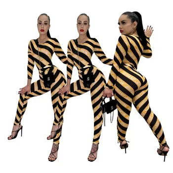 

Women 's Casual Printed Jumpsuit Sexy & Club Skinny Full Length Polyester Broadcloth L55890