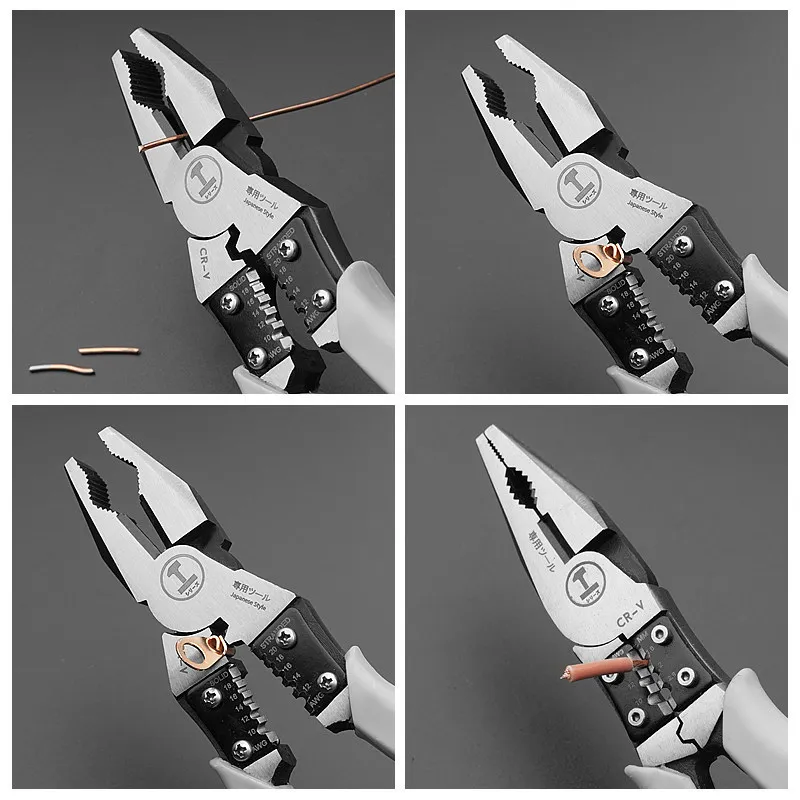 

Wire Stripper/Crimper/Cutter CR-V chrome vanadium Diagonal Pliers Hand Tools Multitool Pliers Set Combination Pliers