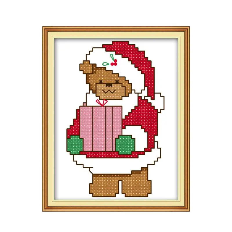 Joy Sunday Merry Christmas наборы для вышивки крестом 14CT узор DMC с принтом Китайская вышивка набор для рукоделия украшения для дома наборы - Цвет: Лиловый