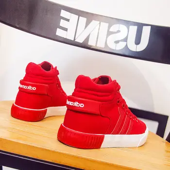 

High-top canvas shoes female flat bottom Korean version 2020 spring new wild student small white shoes ins casual board shoes