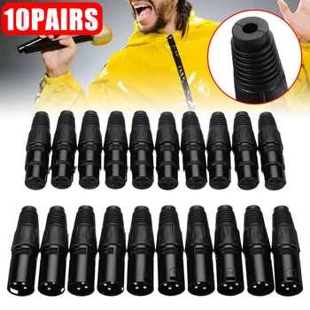

10pairs New XLR 3Pin Male/Female Adapter MIC Snake Plug High Quality Audio Stereo Jack Microphone Connector Cables Accessories