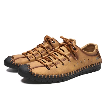 

Hot Sale Mens Beach Sandals Slip On Light Mens Casual Shoes Comfort Breathable Lace Up Men Sandals High Quality Big Size 48