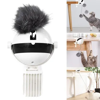 

2019 New product Pet Toy Ball Interaction Teaser Training Lifting Plush Ball Electric Flutter Rotating Toy for Cats L9 #2