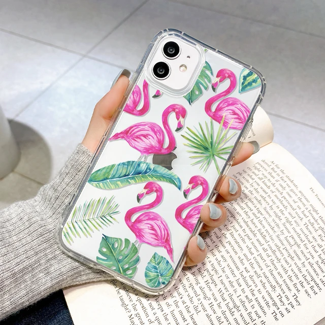 Flamingo Phone Case For IPhone 11 Funda Iphone 12 Pro Max Coque iphone 13 Mini XS XR SE 2020 6s 7 8 Plus Clear TPU Silicon Cover U309