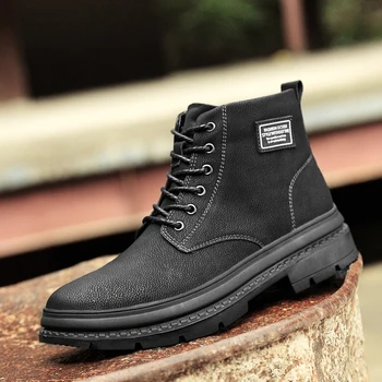 

New Army Combat Boots Men Lace Up Ankle Boots High Quality Split Leather Warm Winter Boots for Men Vintage Motorcycle Mens Boots