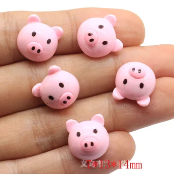 

20Pcs Cartoon Pig Baby Head Flatback Resin Cabochon DIY Craft For Hair Bow Clip Scrapbooking Phone Decoration Accessories