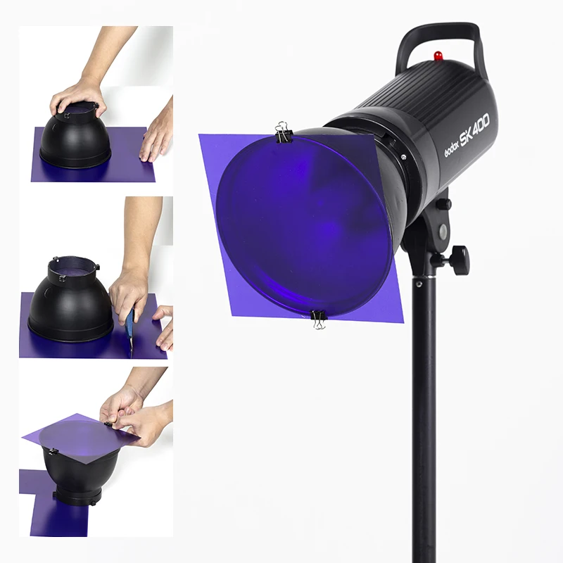 Correctiegel lichtfilter, 14 stuks transparante kleurverlichtingsfolie, plastic vellen overlays transparantie kleurenfilm voor fotostudio stroboscoopflits LED-videolamp DJ-licht