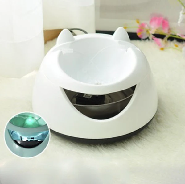 White with light Автоматический светящийся фонтан для домашних животных для кошек фонтан для собак USB Электрический диспенсер для воды поилки для кошки - Цвет: White with light