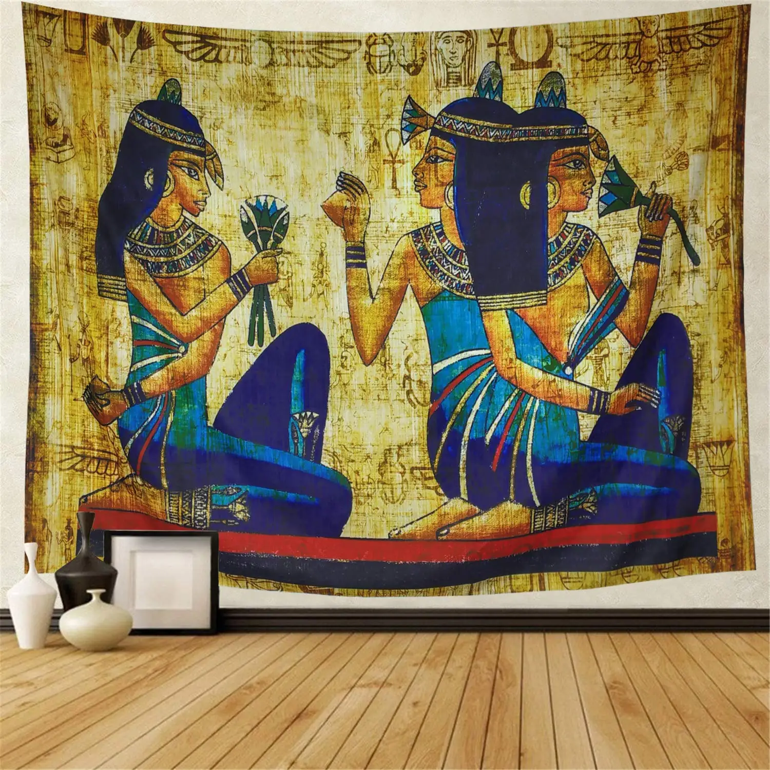 

Retro Pattern Wall Hanging Ancient Egypt Civilization Character Hippy Bohemian Tapestry