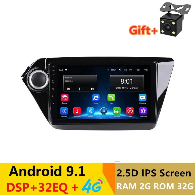 Android 9.1 Car DVD Video Player GPS for Kia Rio K2 2012-2015 audio car radio stereo navigator with bluetooth wifi built in