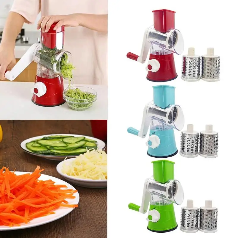 

Stainless Steel Multi-functional Slicer Vegetables Fruit Rotating Cutter Manual Potato Shred Grater Kitchen Shredder Tools