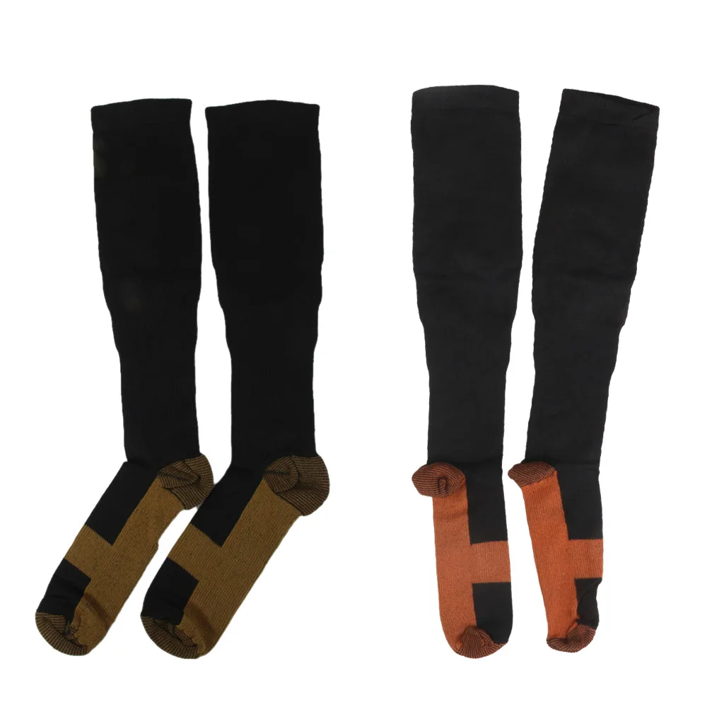 

2 Pair Under Knee Compression Socks Stockings Anti-Fatigue Graduated Support Calf Leg Sleeve for Men and Women