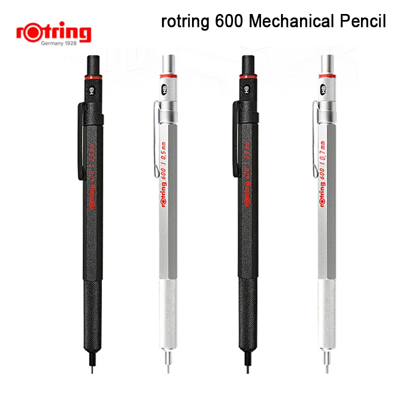 Механический карандаш Rotring 600 0 5/0 7 мм серебристый/черный металлический держатель