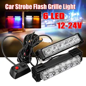 

Audew 6LED 36W Car Strobe Light Led Flashing Light Car Synchronized Warning Light 12v Surface Mount Emergency Vehicle Lighting