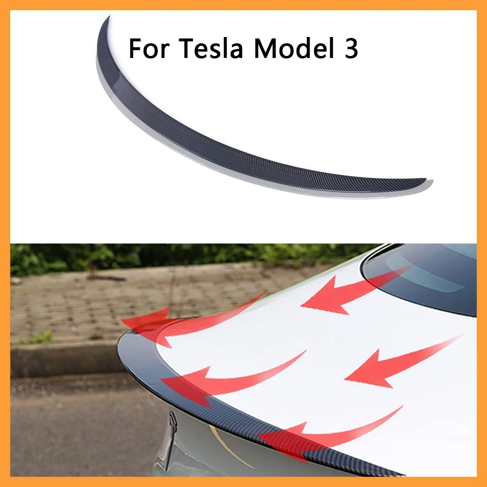 Автомобильный спойлер для Tesla Model 3 2021 автомобильный из АБС-углеродного волокна