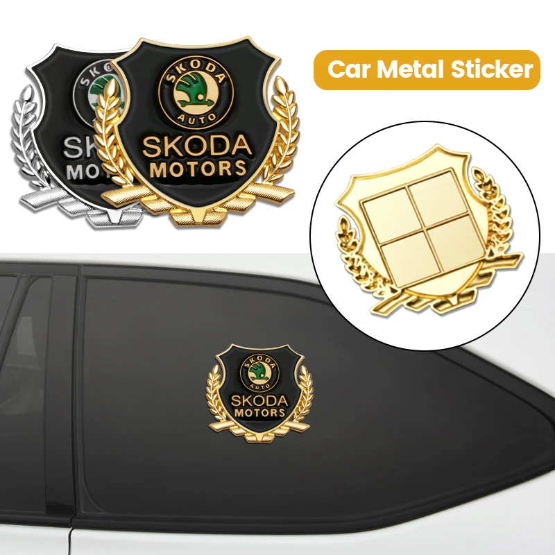 Металлические 3D наклейки для автомобиля декоративные Skoda Octavia A2 A5 A7 Fabia Rapid Superb Yeti