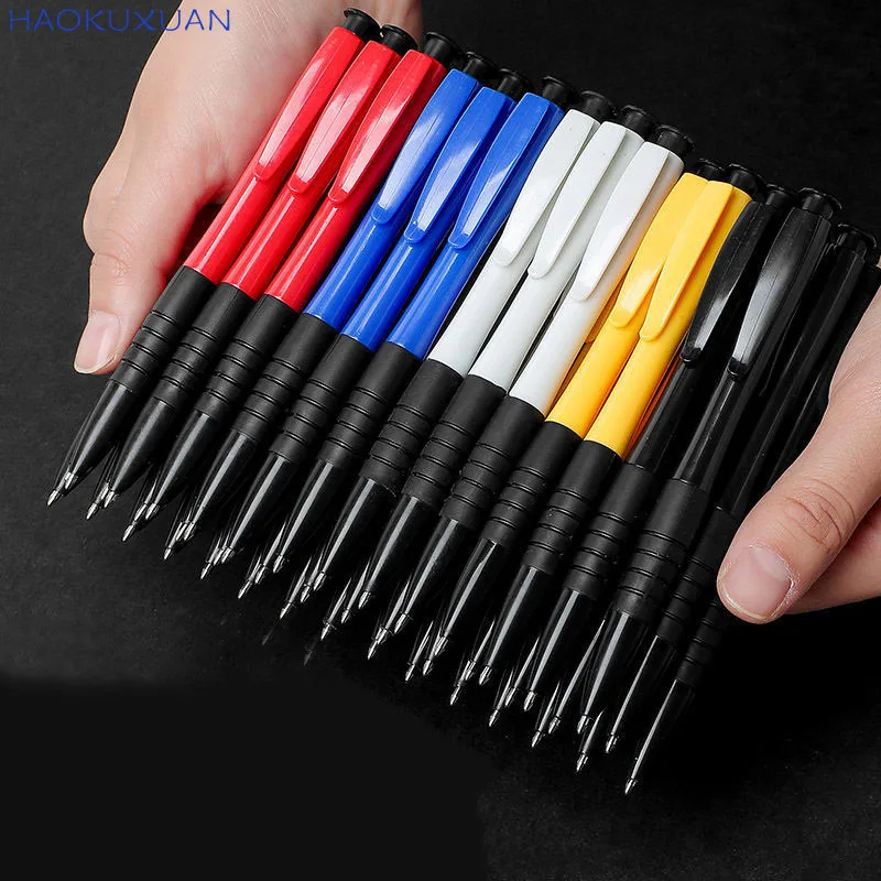 10 pens Press Black Ballpoint Pen Wholesale Black Blue Refill 0.7 Oil