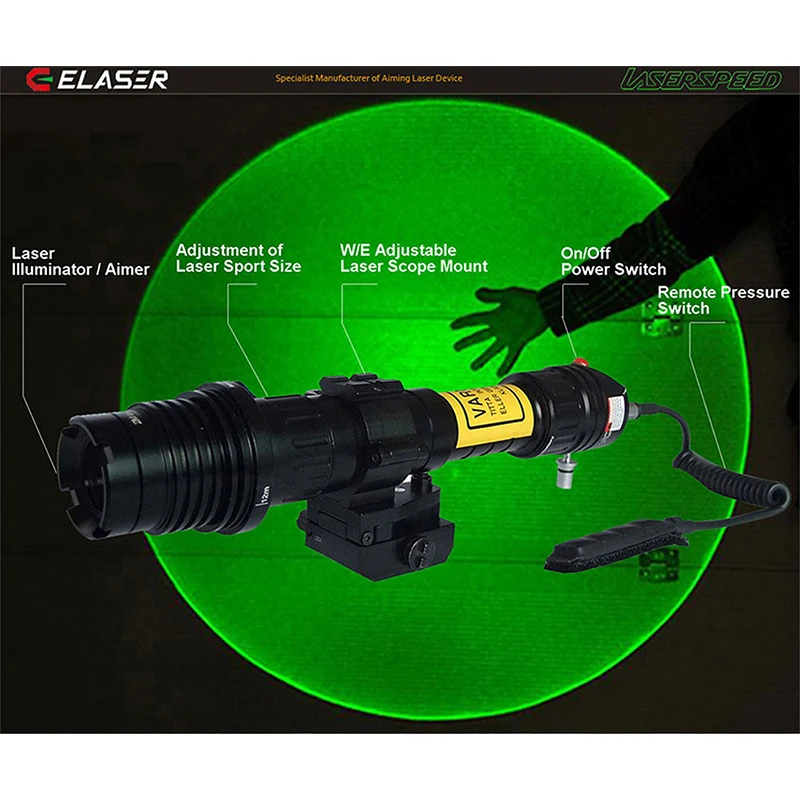 Охотничий 100 мВт Мощный регулируемый зеленый лазерный указатель ручной страйкбольной винтовки с креплением на прицел дистанционный переключатель лазерный пистолет светильник