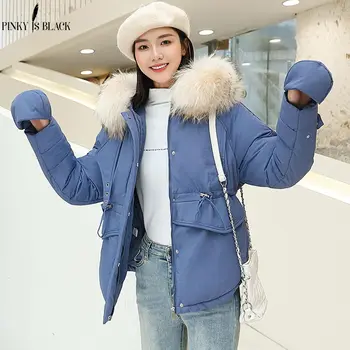 

PinkyIsBlack 2019 New Fashion Winter Jacket Women Cotton Padded Outwear Hooded 5 Colors Female Short Coat Parkas With Gloves