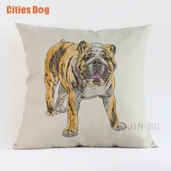 Животное мультяшный любимец собака из хлопчатобумажной ткани с узором подушки чехлы на декоративные подушки домашний декор подушки
