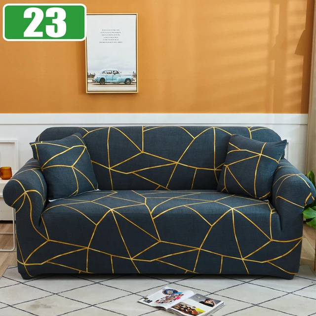 Elastic Sofa Cover Slipcovers for Living Room Stretch 1/2/3/4 Seater Plaid Sofa Armchair Couch Covers L-Shaped Corner Sofa Cover 23