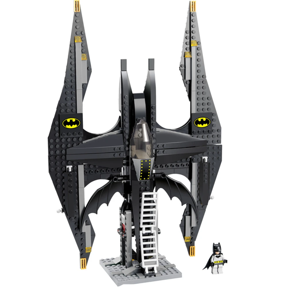 

7112 Batman Chariot Superheroes The Batwing Fighter Superman Super Heroes Building Block Marvel Model Toy
