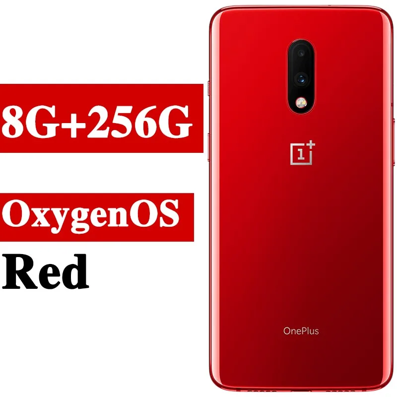 8G 256G red Мобильный телефон Oneplus 7 с глобальной ПЗУ 6,41 дюймов AMOLED дисплей Восьмиядерный Snapdragon 855 разблокировка экрана 3700 мАч NFC телефон - Цвет: 8G 256G red