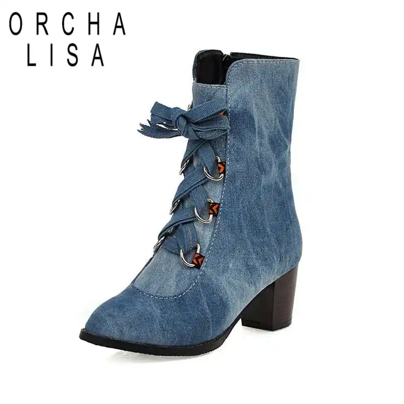 blue denim boots ladies