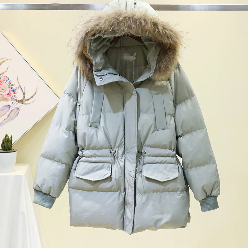 2019 зимние женские парки утолщенная куртка с капюшоном и большим меховым