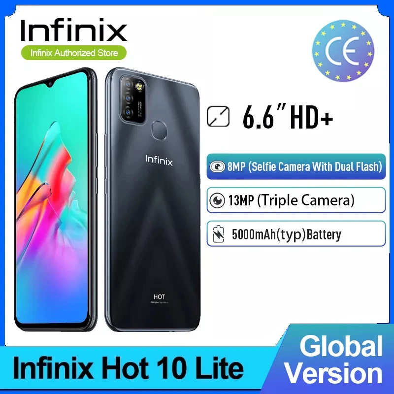 Infinix Hot 10 Lite смартфон с 5 5-дюймовым дисплеем четырёхъядерным процессором Helio A20 13 МП