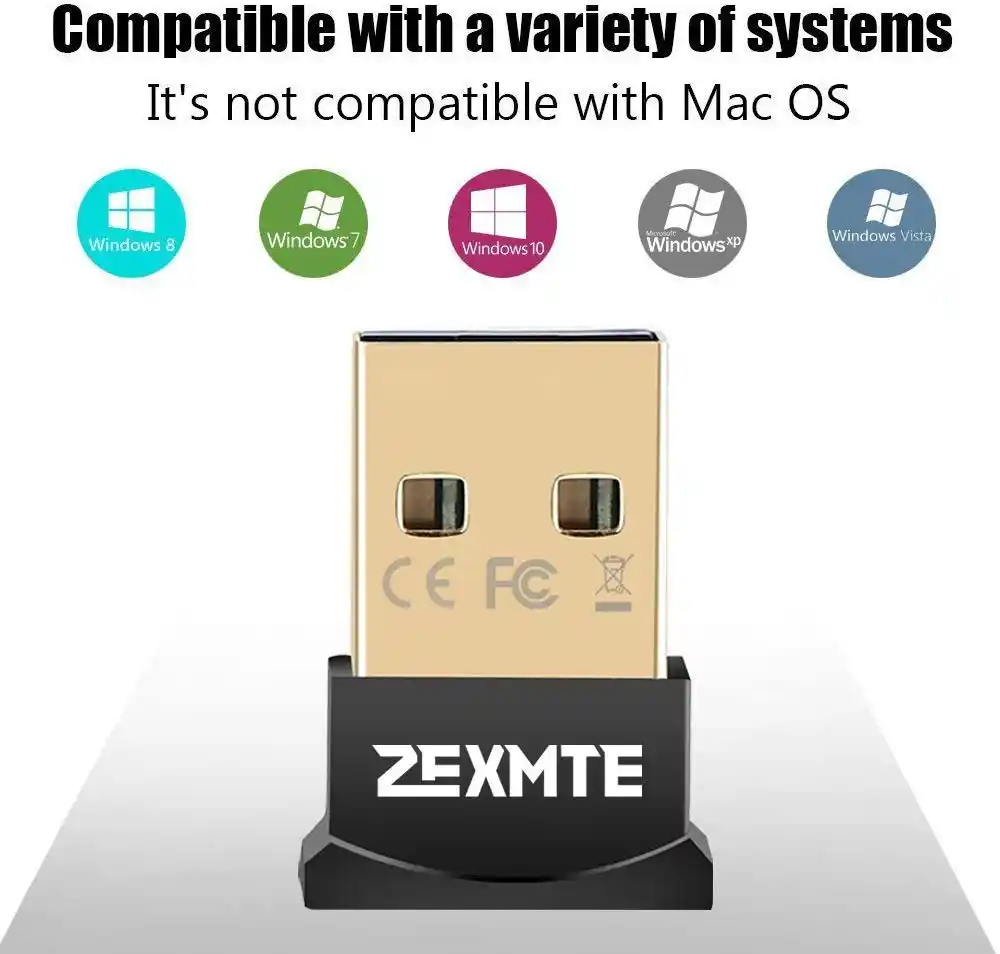 Laptop for Desktop XP Updated Driver ZEXMTE Bluetooth USB Adapter for PC USB Bluetooth Dongle 4.0 Wireless Micro Adapter Compatible with Windows 10,8.1//8,7,Vista