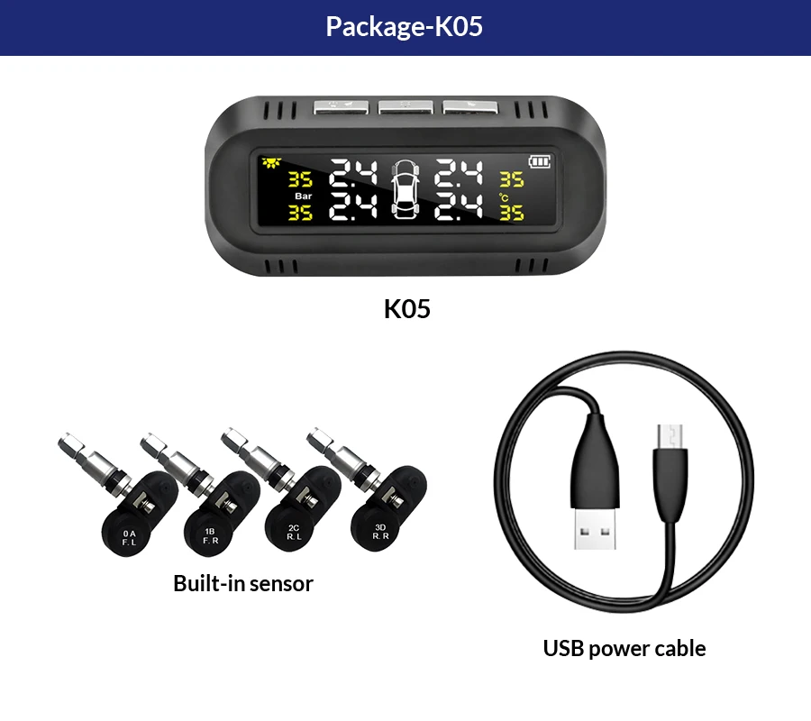 E-ACE умный автомобиль TPMS Солнечная зарядка автомобильная система контроля давления в шинах цифровой дисплей система сигнализации 4 внутренних датчика