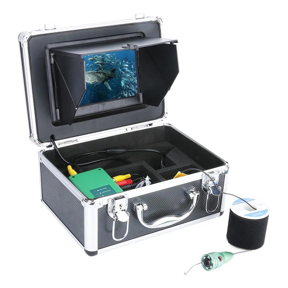Рыболокатор подводная рыбалка 1080P камера комплект 7 дюймов wifi беспроводной 16 Гб Видео Запись DVR+ 15 м 20 м 6 Вт ИК камера
