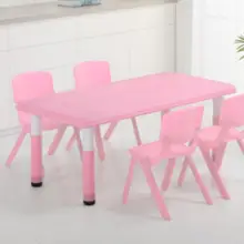 120*60 см регулируемая высота 37-63 см детский стол для детского сада с 4 стульями