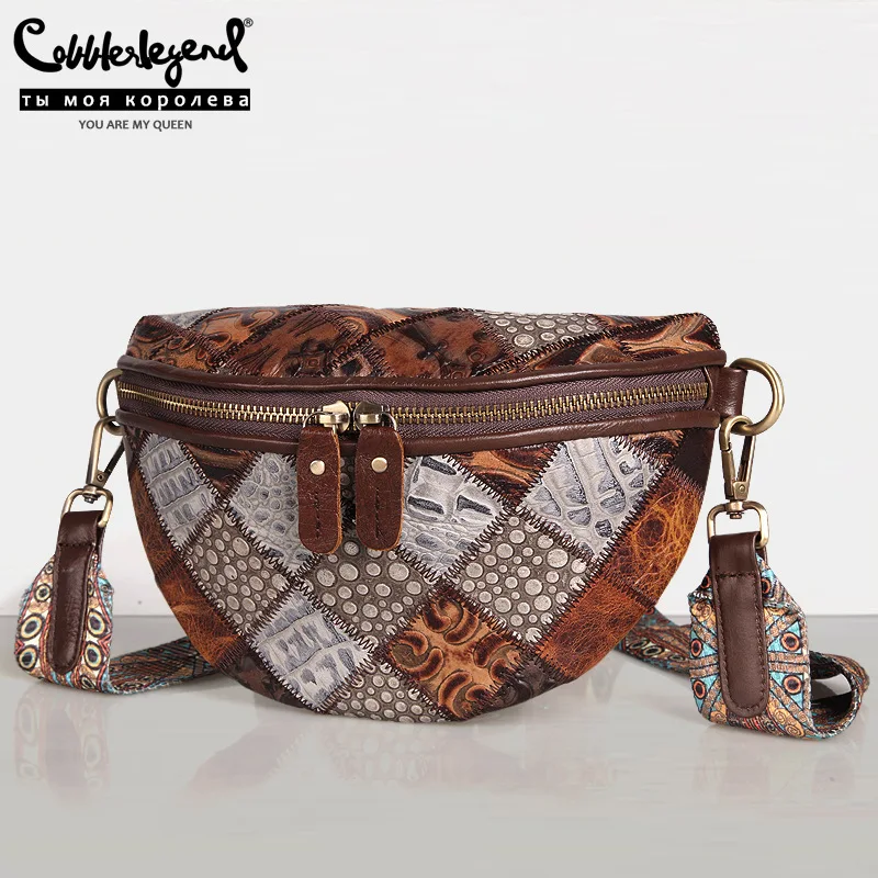 

New Style WOMEN'S Bag Full-grain Leather WOMEN'S Shoulder Bag Contrast Color Handmade Shell Bag Wide-Strap WOMEN'S Bag Fashion