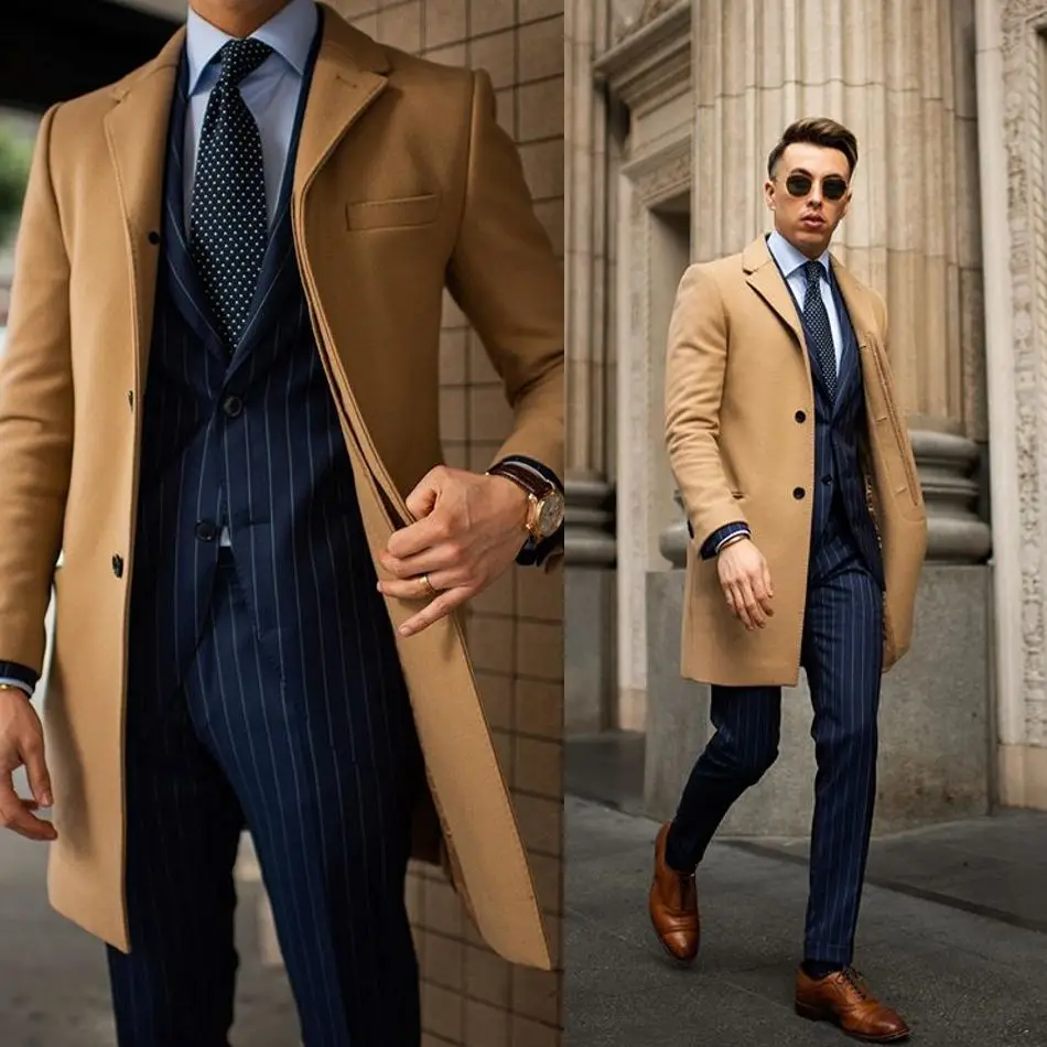 Moda cappotto lungo da uomo caldo marrone chiaro abiti da uomo di alta  qualità smoking da uomo Prom cena Blazer Suit solo una giacca|Suits| -  AliExpress