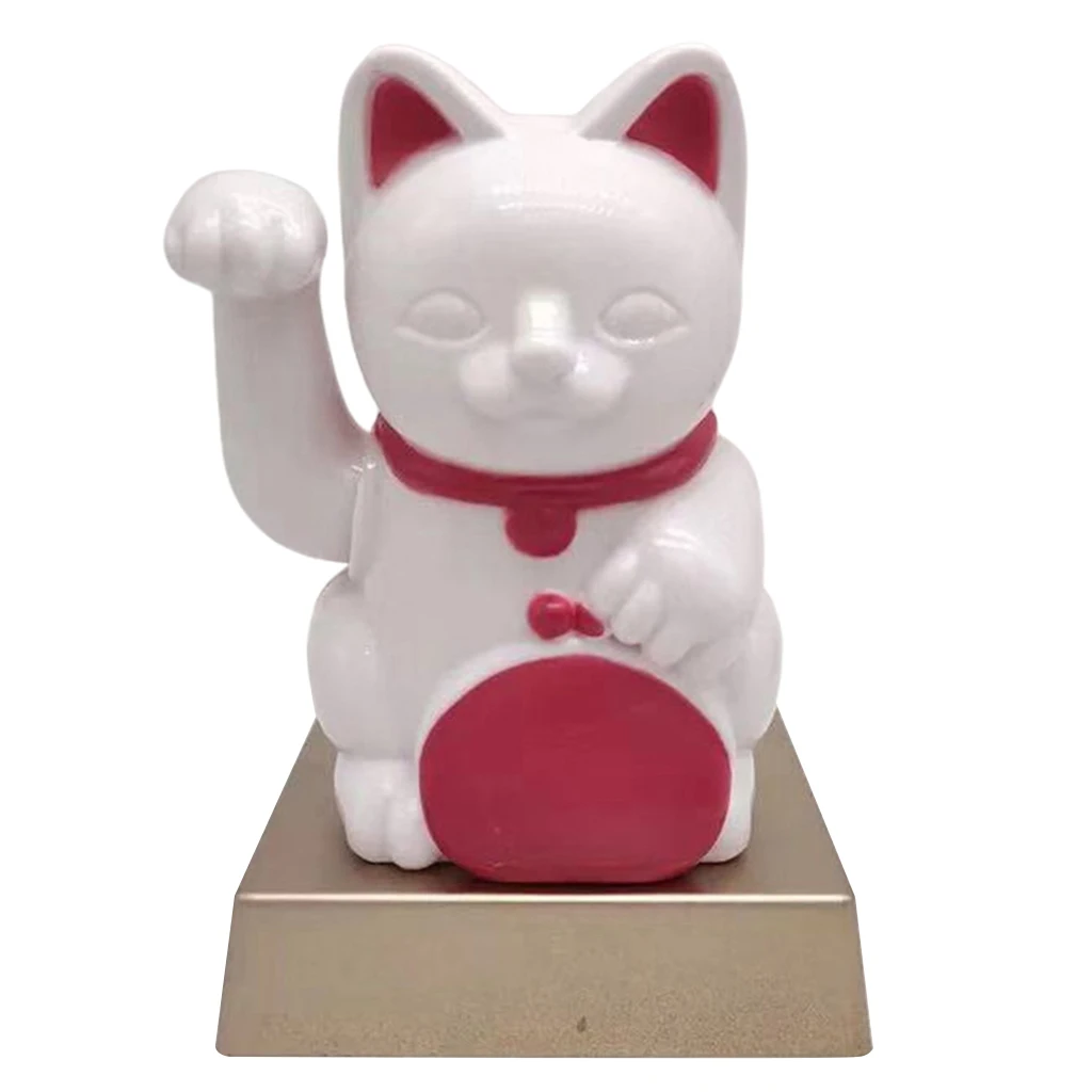Lovely Adorable Cat Decor Solar Swing Dancing Toy Lucky Cat Car Home Office Tabletop Decoration Gifts Photo Props