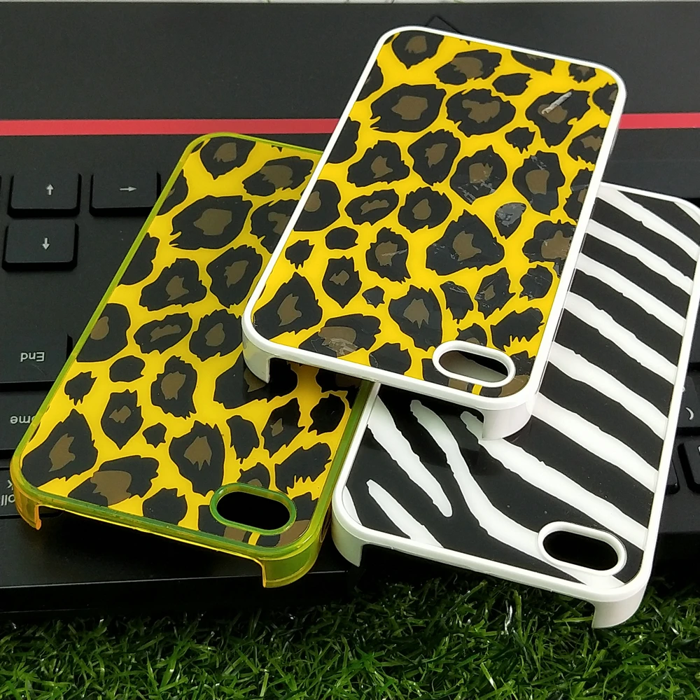 Per Apple Iphone 4/4S Custodia Verniciata Per Cellulare Shell Stripe Guscio Protettivo Stampa Leopardo Shell Pc Cover Rigida