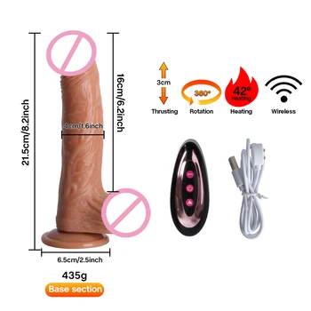 Realistic Feeling Soft Dildo Vibrator for Women Huge Big Electric Telescopic Penis Females Masturbation Oral Sex Toys for Woman 5