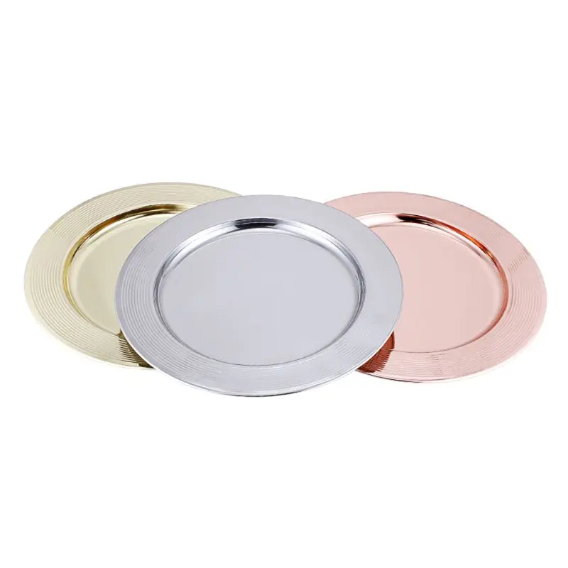 

4pcs Stainless Steel Barbecue Dining Flat Plate Dish Salad Fruit Food Container