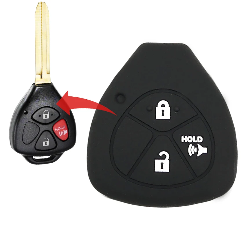 MICOCHE моющийся 3 кнопки силиконовый чехол для ключей от машины Toyota 2005 2006 2007 2008 Hilux Auto