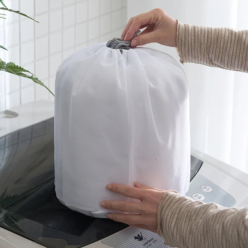 

Drawstring Thick/Fine Net Laundry Bags Large Capacity Underwear Clothes Bed sheets Mesh Wash Bag Household Washing Machine Bag
