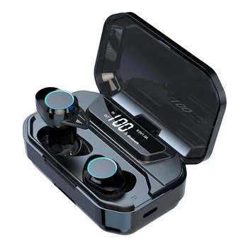 

Bluetooth Earphone Wireless Stereo Power Bank Subwoofer Waterproof Music Sports With Charging Box Digital Display Touch Control