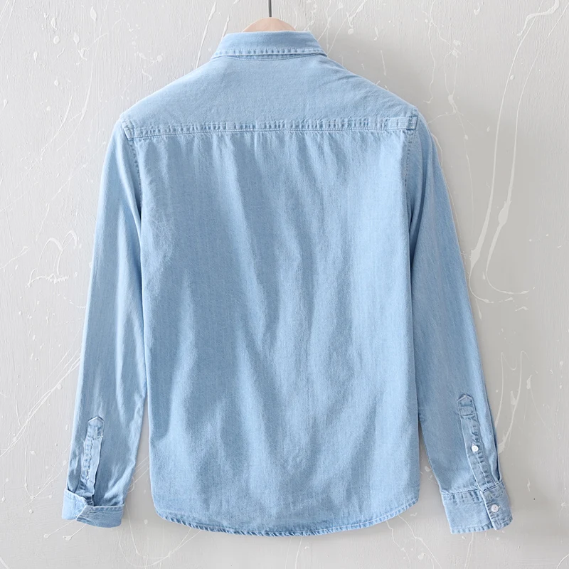 Classic casual Denim shirt spring autumn Comfortable thin solid tops men clothing long sleeve soft jeans shirts denim shirt,long sleeve shirt,men casual shirt