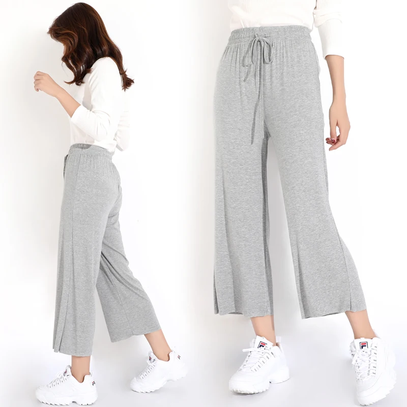 

Home Casual Out Pants Comfortable Solid Modal Long Pants Plus Size Women Sleep bottoms Female Lounge Wear Night  
