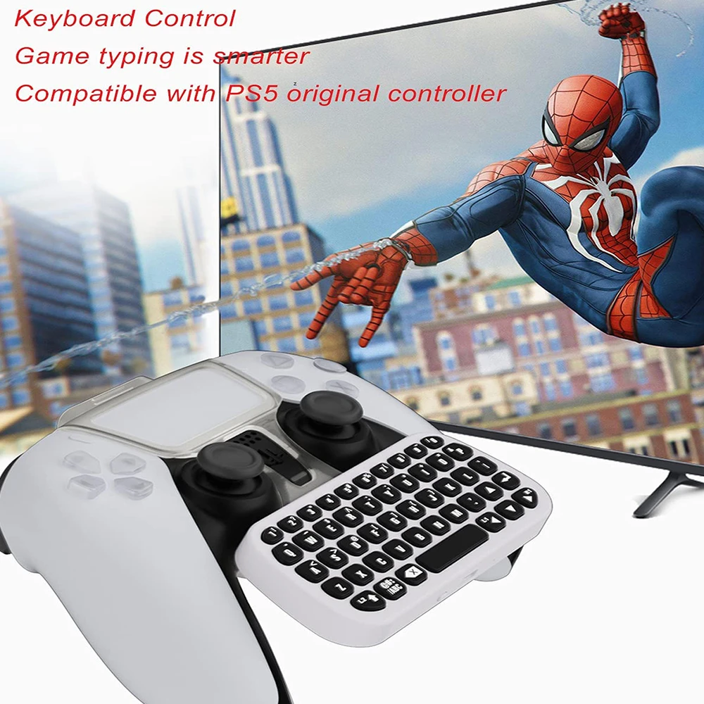 Keyboard Handle Wireless Bluetooth-compatible 3.0 Keyboard Set For PS5 Wireless Controller Chat Pad Installation Mini Keyboard