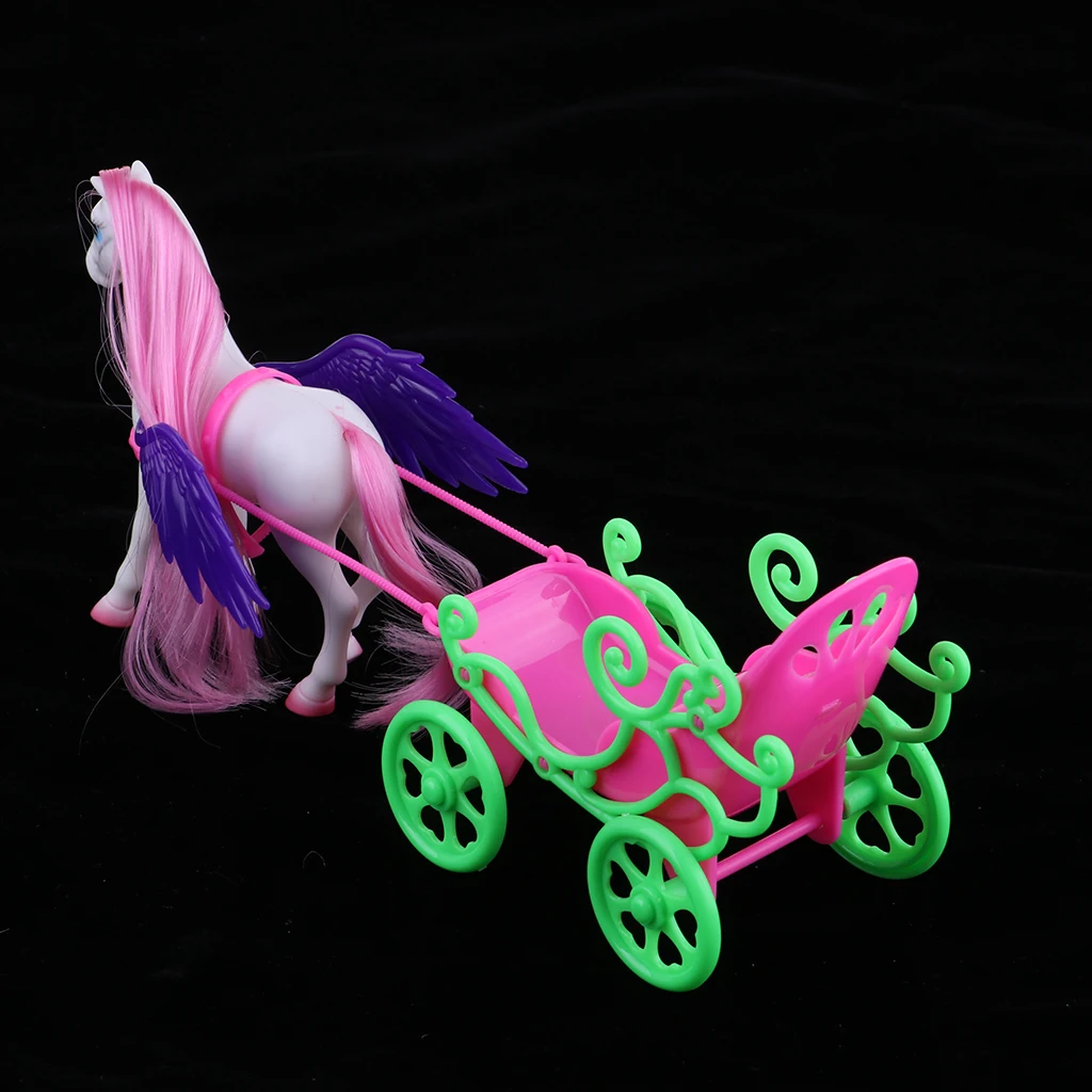Magical Mini 1/6 Princess Doll Flying Carriage Horse With Wing Girls Playset