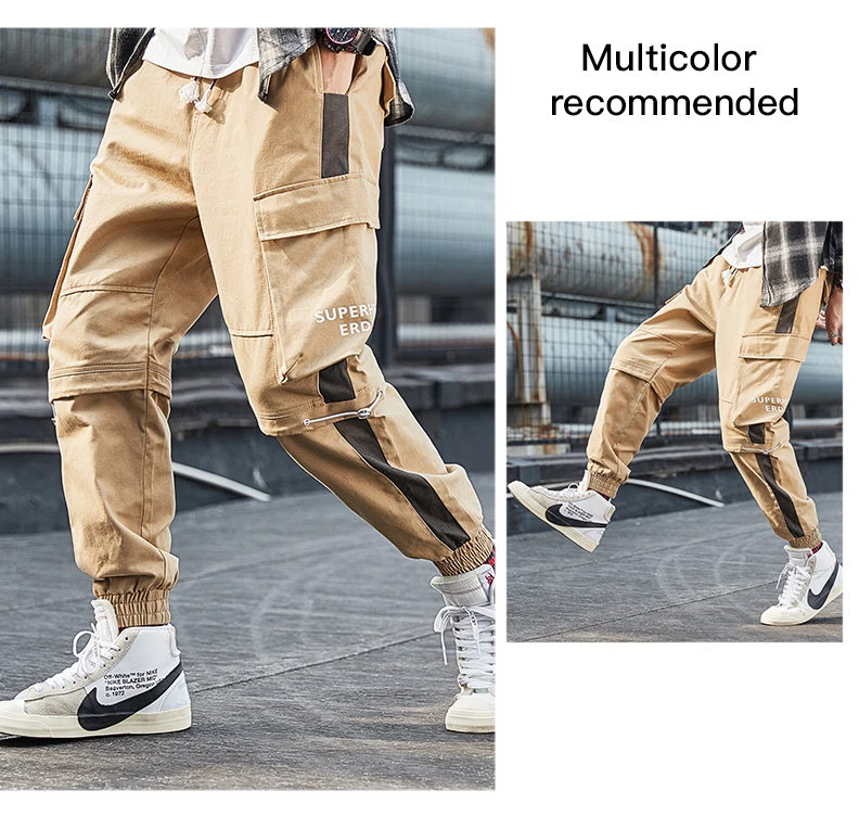 superdry cargo pants 2022 Spring Streetwear Joggers Men Orange Stripe Spliced Jeans Trousers Letter Design Jogger Mens Pants Brand Men Clothing slim fit cargo pants